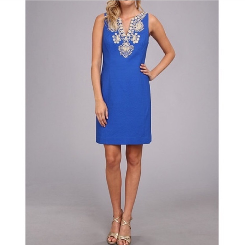 Lilly Pulitzer Gabby Shift Dress Deep Sea Blue
